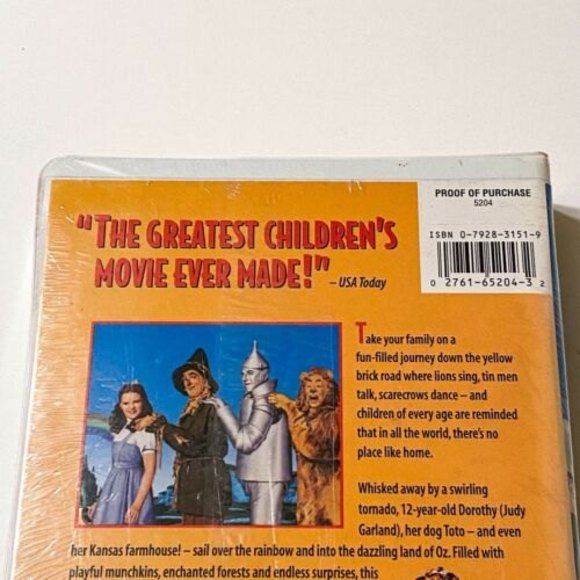 The Wizard of Oz VHS 1996 Clam Shell Packaging Vintage 90s Video Movie Sealed - Picture 7 of 12